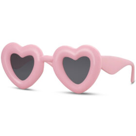 Heart-shaped sunglasses pink - With black lenses