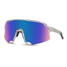 Transparent sports sunglasses with semi-rimless frame - Blue lenses