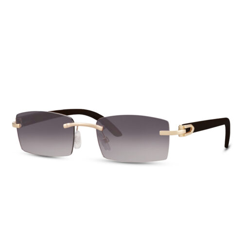 Rectangular sunglasses gold – Black lenses