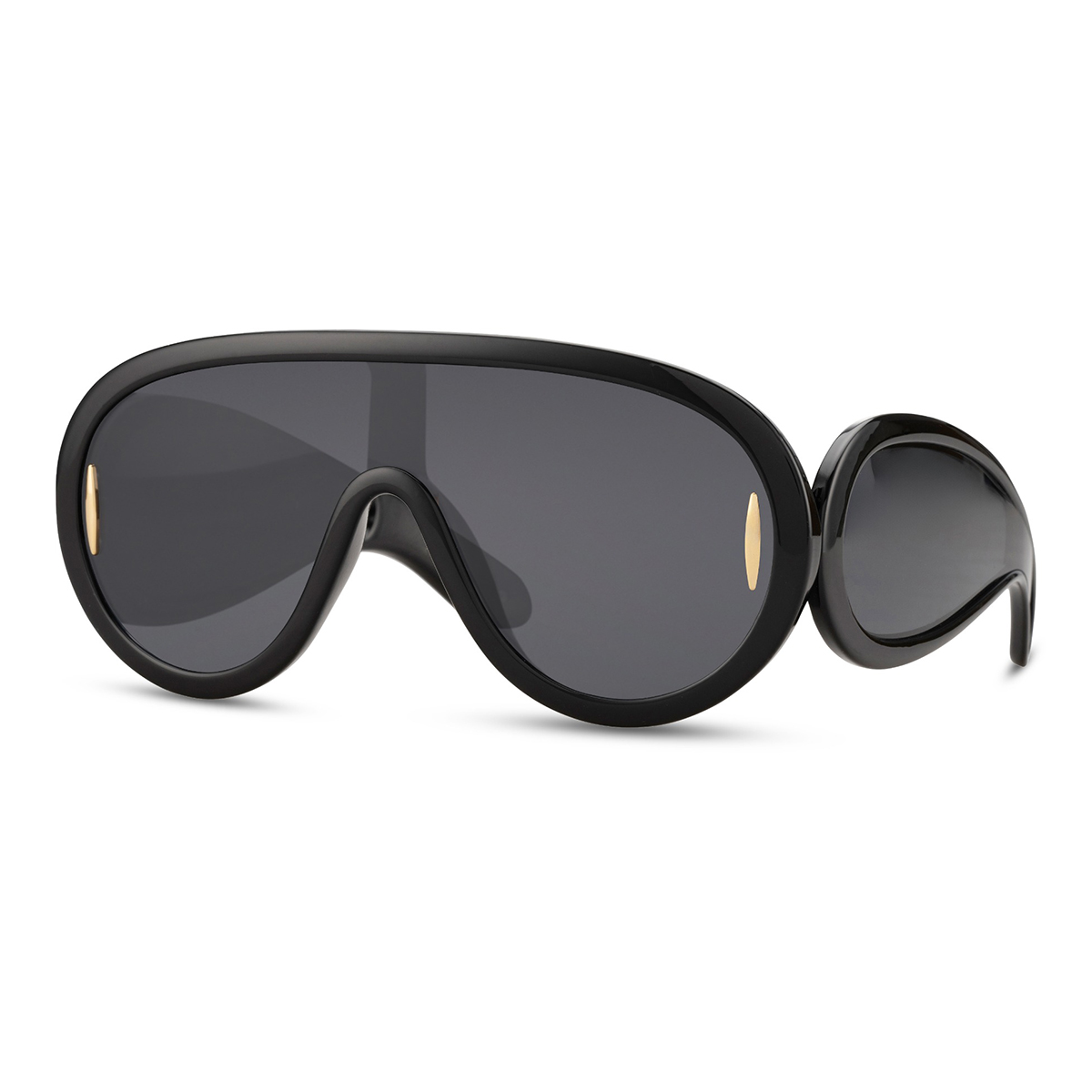 Futuristic pilot goggles with side lenses - Black lenses