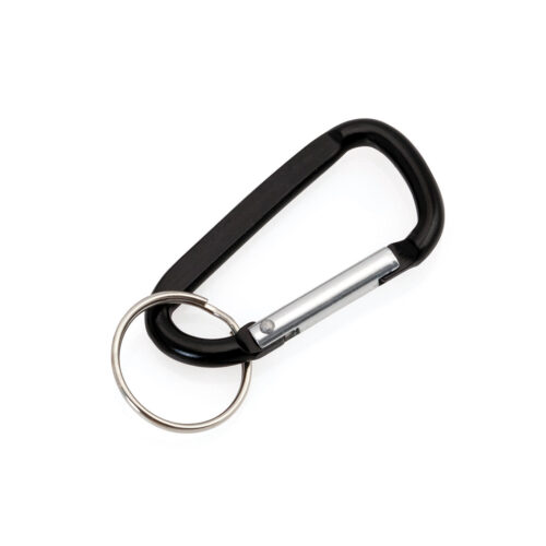 Carabiner keychain with key ring black