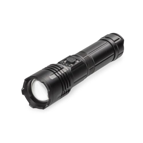 Campfest rechargeable LED flashlight with SOS mode 5000 mAh - Black