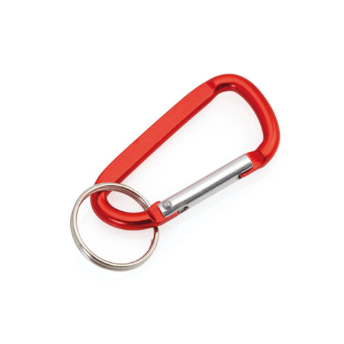 Carabiner keychain with keyring red