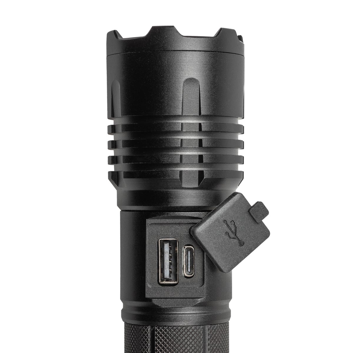 Campfest rechargeable LED flashlight with SOS mode 5000 mAh - Black - Image 3