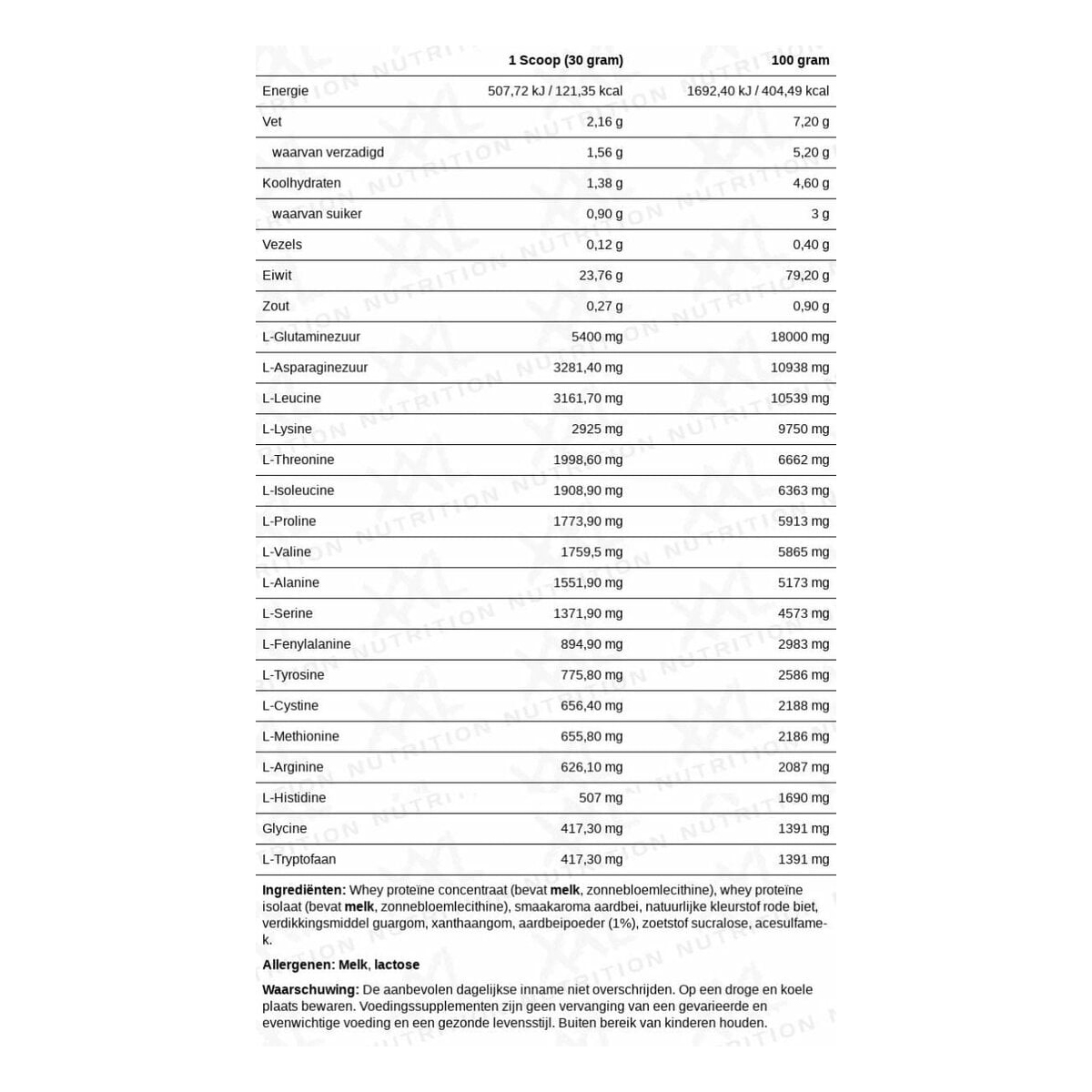 XXL Nutrition Whey Delicious Protein Shake Strawberry - 1000 grams - Image 2