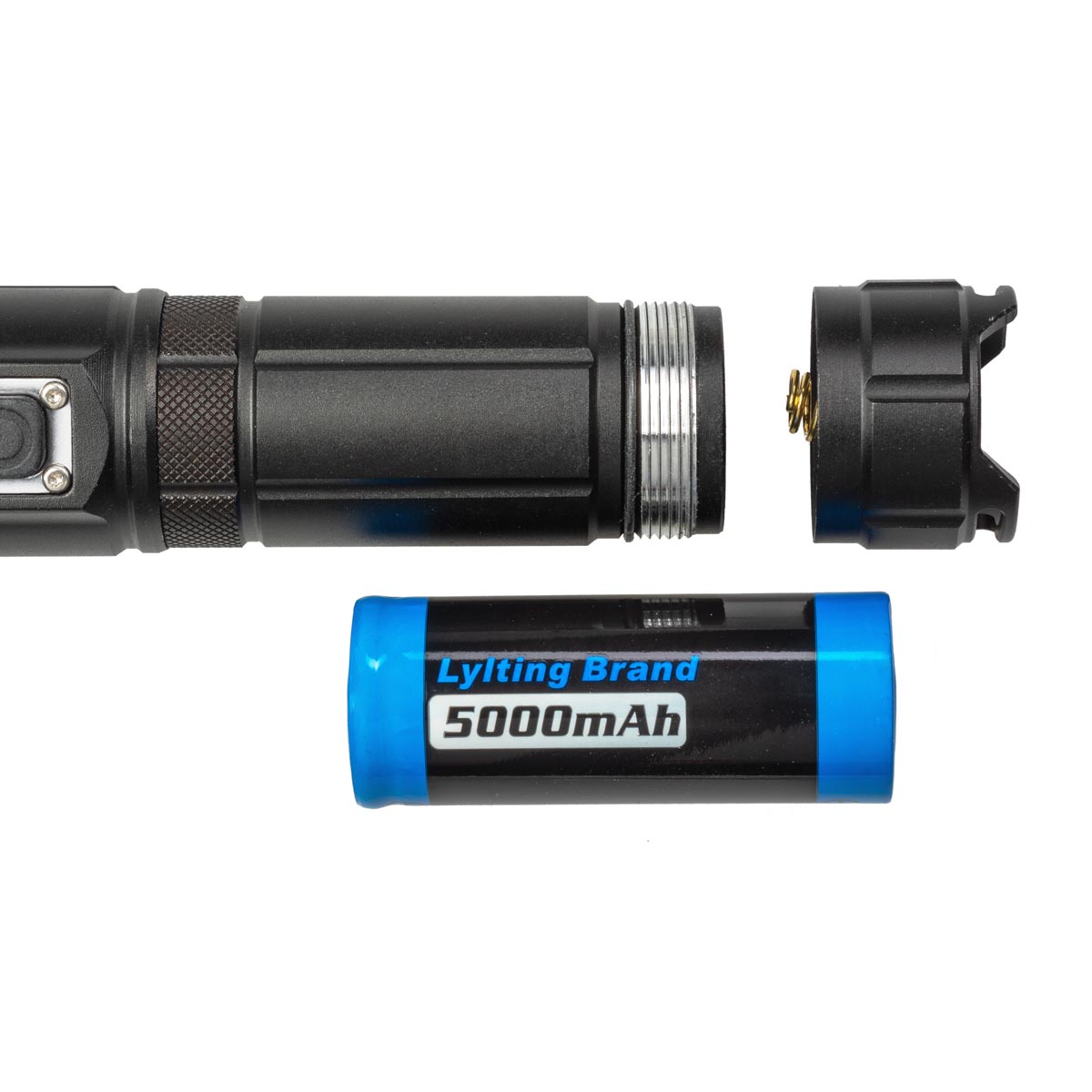 Campfest rechargeable LED flashlight with SOS mode 5000 mAh - Black - Image 4