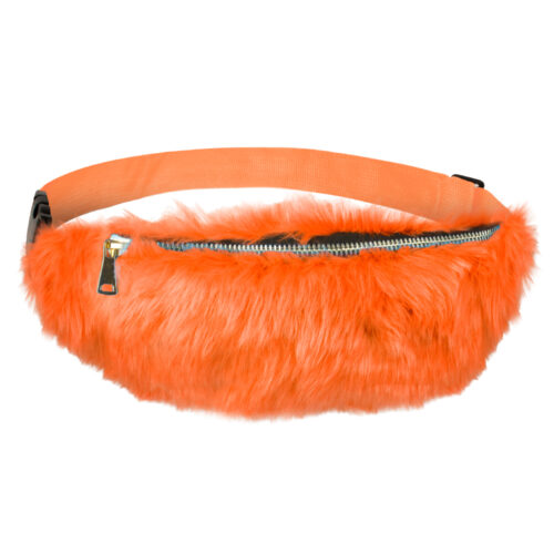 Orange plush bum bag