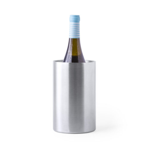 Stainless steel bottle cooler silver