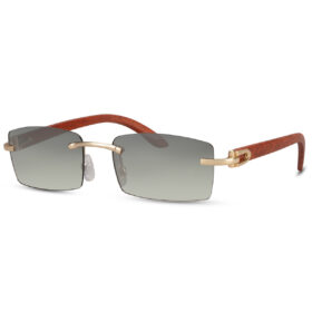 Rectangular sunglasses gold - Green lenses