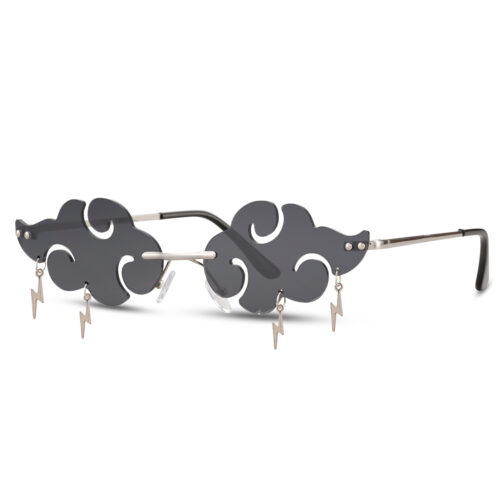 Sunglasses raincloud with lightning black