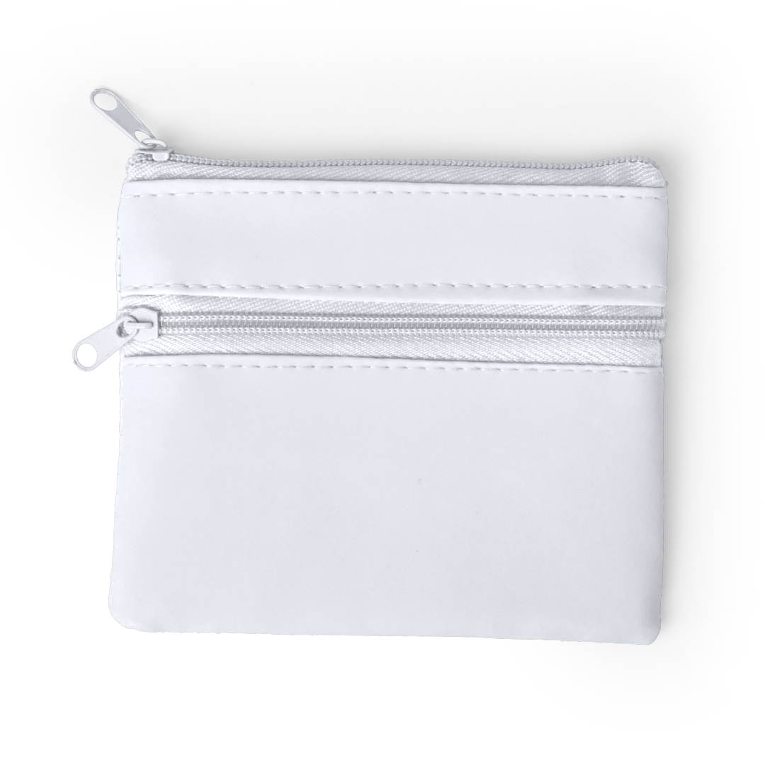 Coin purse with 2 compartments - White