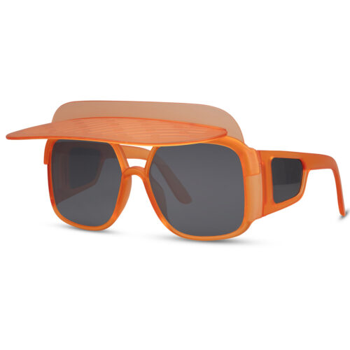 Sunglasses with orange sun visor