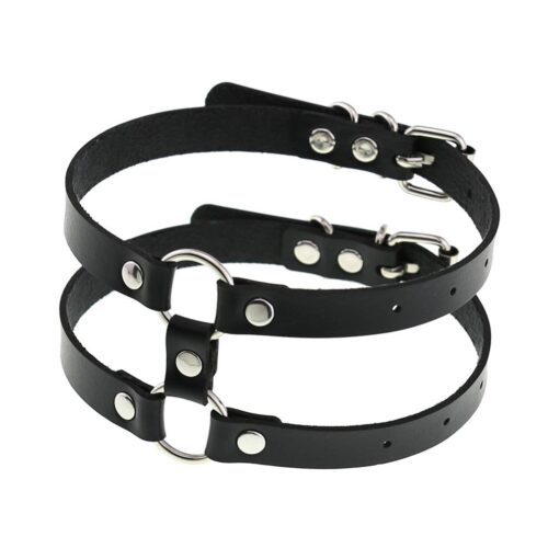 Choker double strap with buckle black