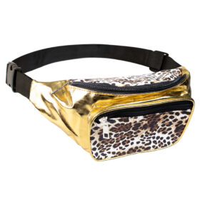 Fanny pack leopard print gold