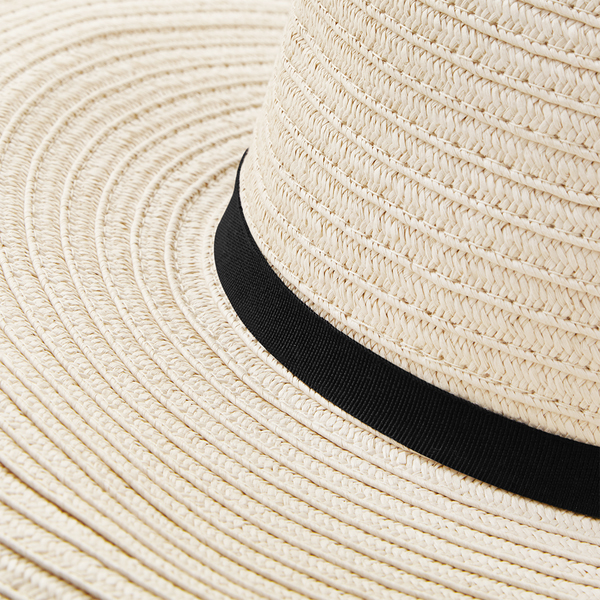 Beechfield one size sun hat with black band - Natural - Image 2