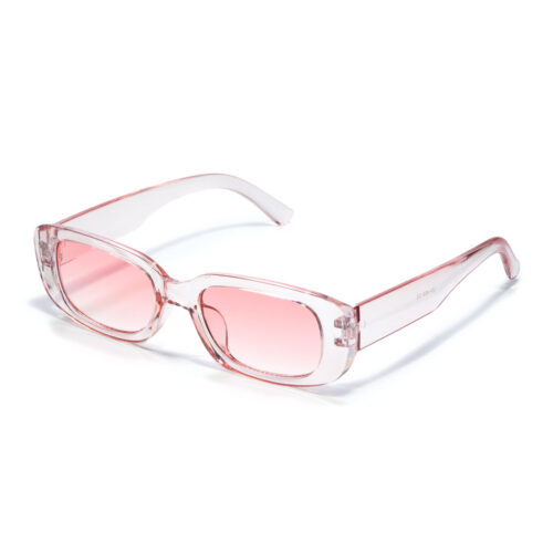 Sunglasses classic thick frame - transparent pink