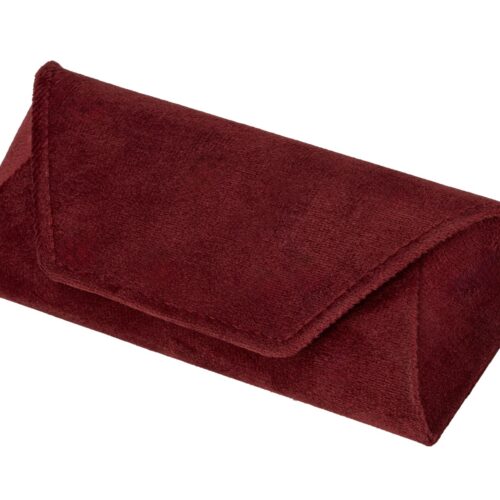 Luxury Glasses Case – Velvet Finish – Sturdy & Elegant – Bordeaux Red