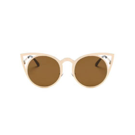 Round sunglasses with cat ears brown/gold