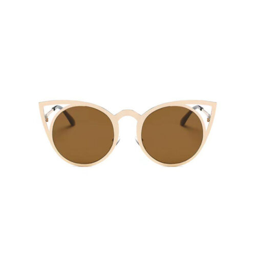 Round sunglasses with cat ears brown/gold