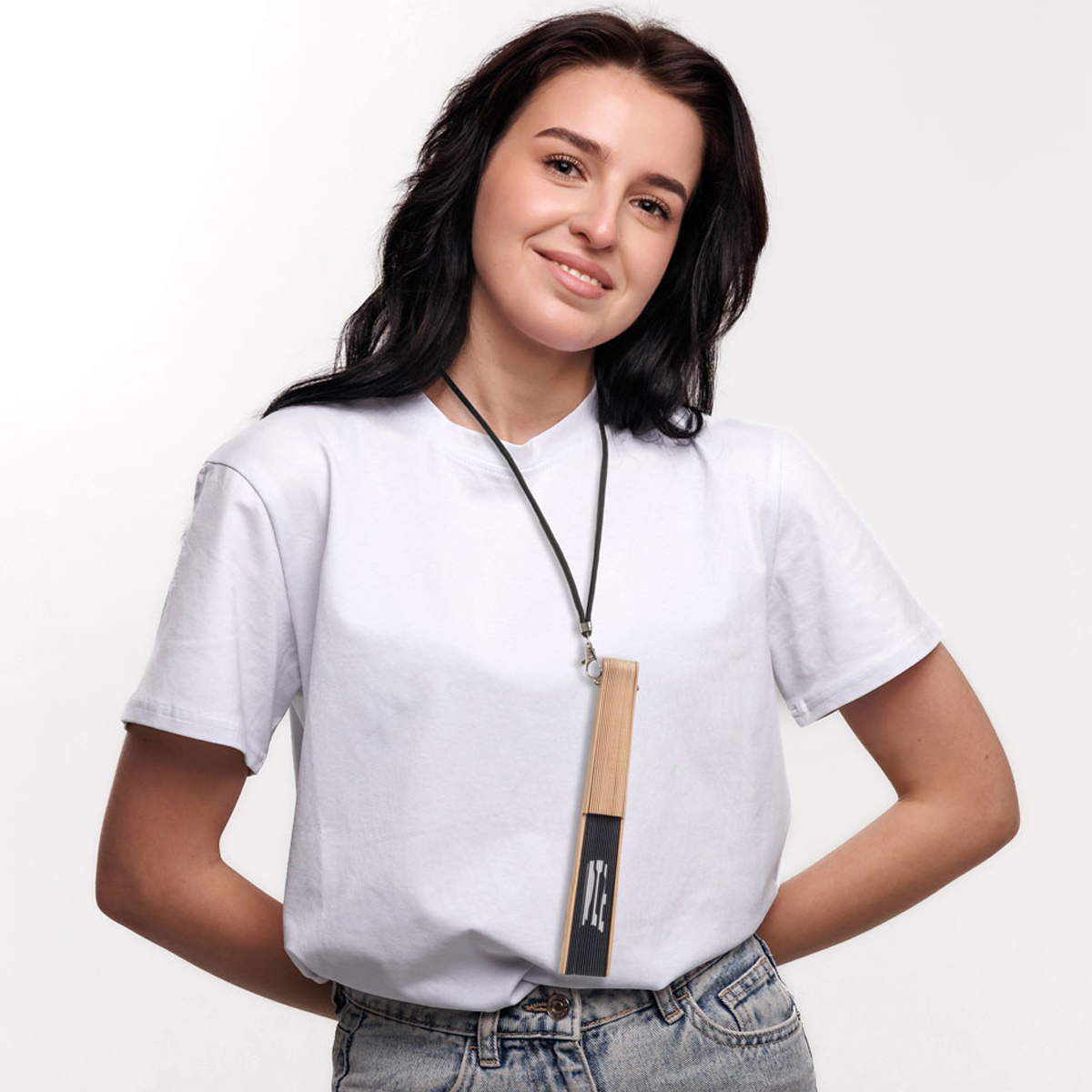 Ravelife - Festival Neckfan - Black hand fan with cord - Wood - F*ck Off - Image 4