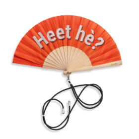 Ravelife - Festival Neckfan - Orange hand fan with cord - Wood - Feeling hot?
