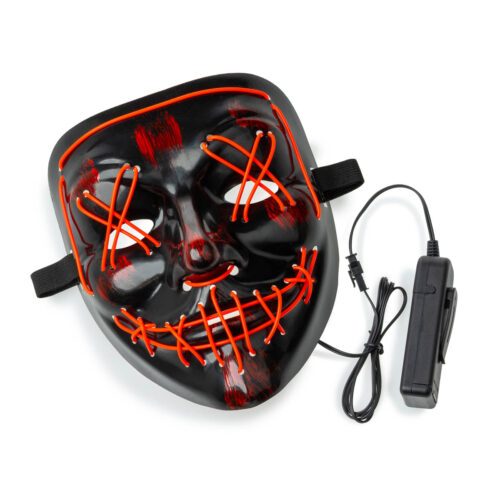 LED Mask Halloween – Purge Style – With Controller – Red Light