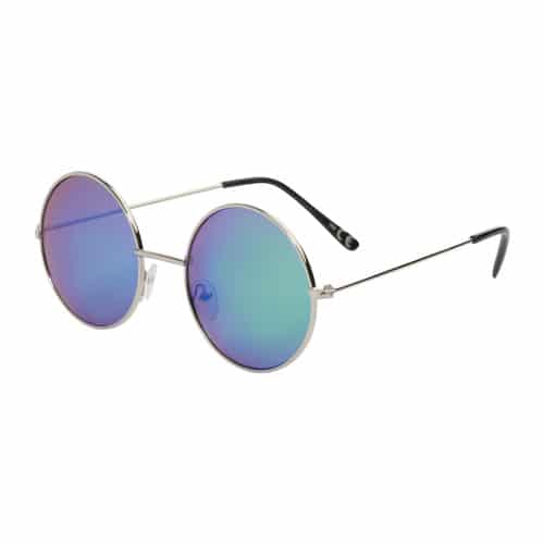 Hippie round sunglasses with green-blue mirrored lenses - Image 2