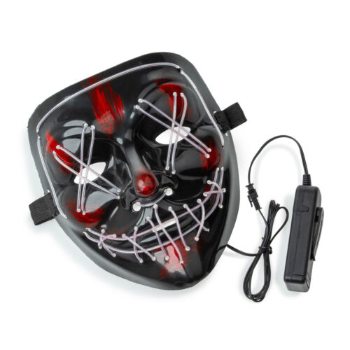 LED Mask Halloween – Purge Style – With Controller – White Light