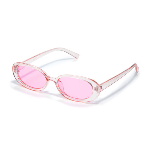 Sunglasses Oval Thick Frame - Pink