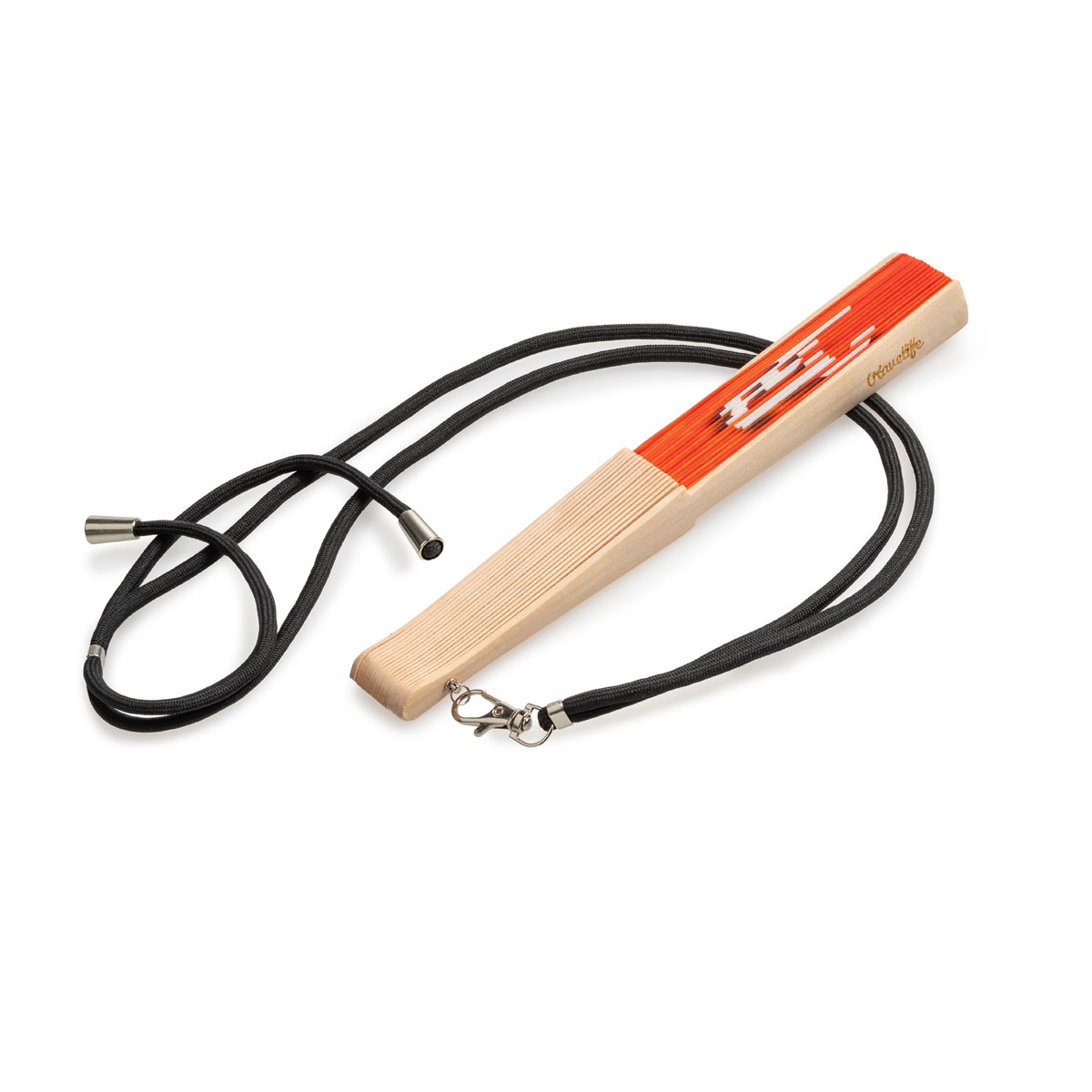 Ravelife - Festival Neckfan - Orange hand fan with cord - Wood - Feeling hot? - Image 3