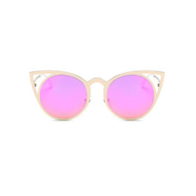Round Sunglasses with Cat Ears Pink/Gold