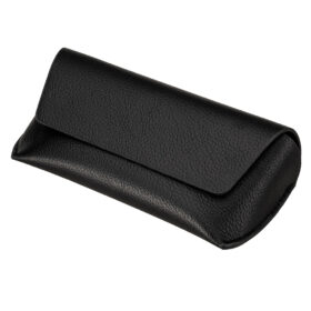 Faux Leather Glasses Case – Sturdy & Compact – Premium Protection for Glasses – Black