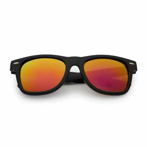 Classic sunglasses matte black | orange mirror lenses