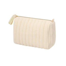 Toiletry Bag / Pouch Made from Recycled Cotton – Quilted Design with Lining – With Zipper