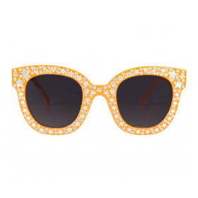 Orange sunglasses with rhinestones