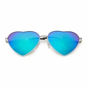 Heart-shaped sunglasses | green-blue mirror lenses