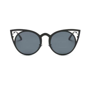 Round Sunglasses with Cat Ears Black