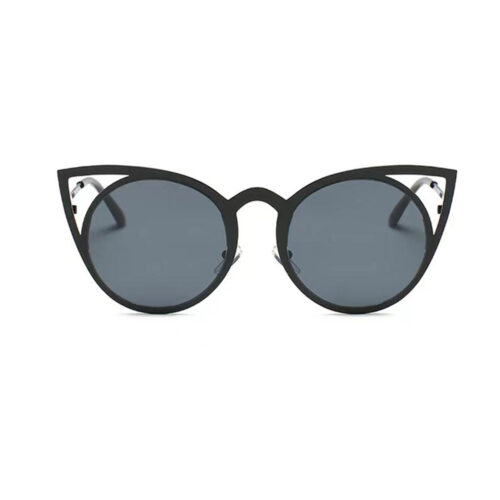 Round Sunglasses with Cat Ears Black