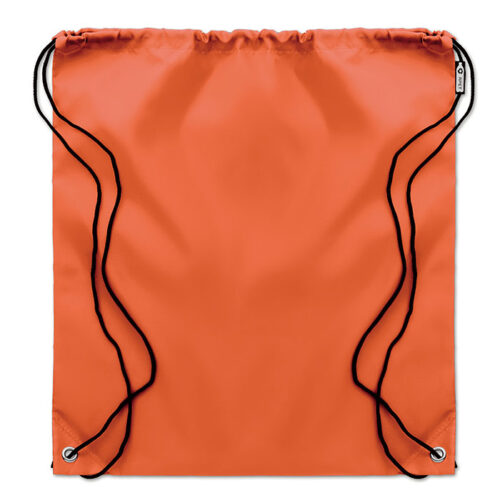 Orange RPET gym bag – Sports backpack with drawstrings 36 x 40 cm