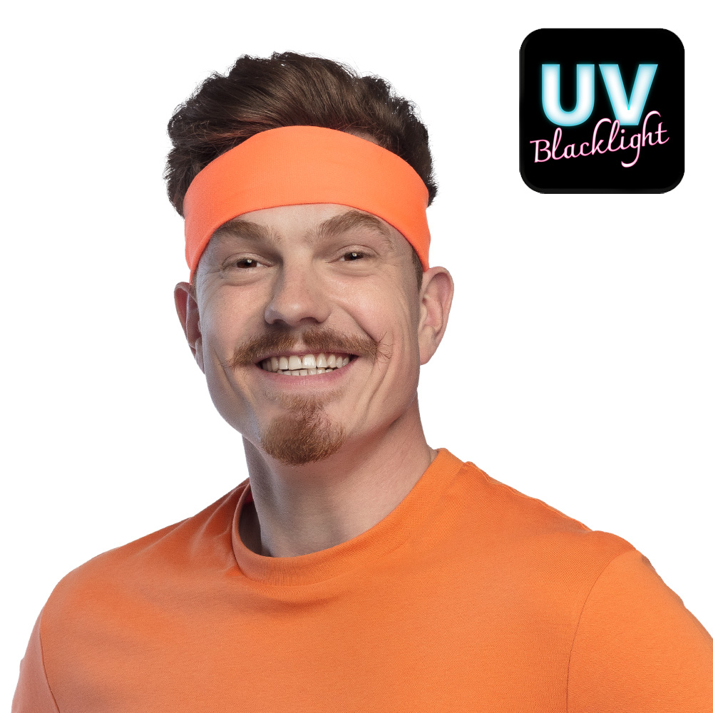 UV Blacklight Headband – Headband – Neon Orange - Image 2