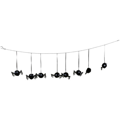 Halloween garland with hanging spiders – 120 cm