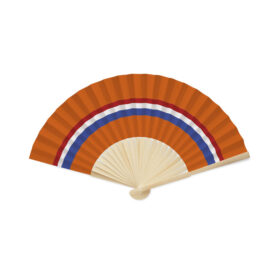 Orange fan with Dutch flag - King's Day - Bamboo and paper