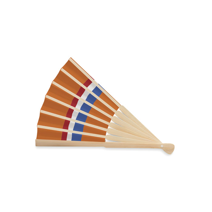 Orange fan with Dutch flag - King's Day - Bamboo and paper - Image 2