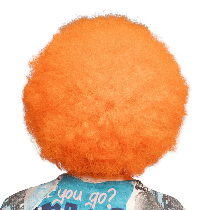 Afro wig - UV Blacklight curly wig - Neon orange - Image 4