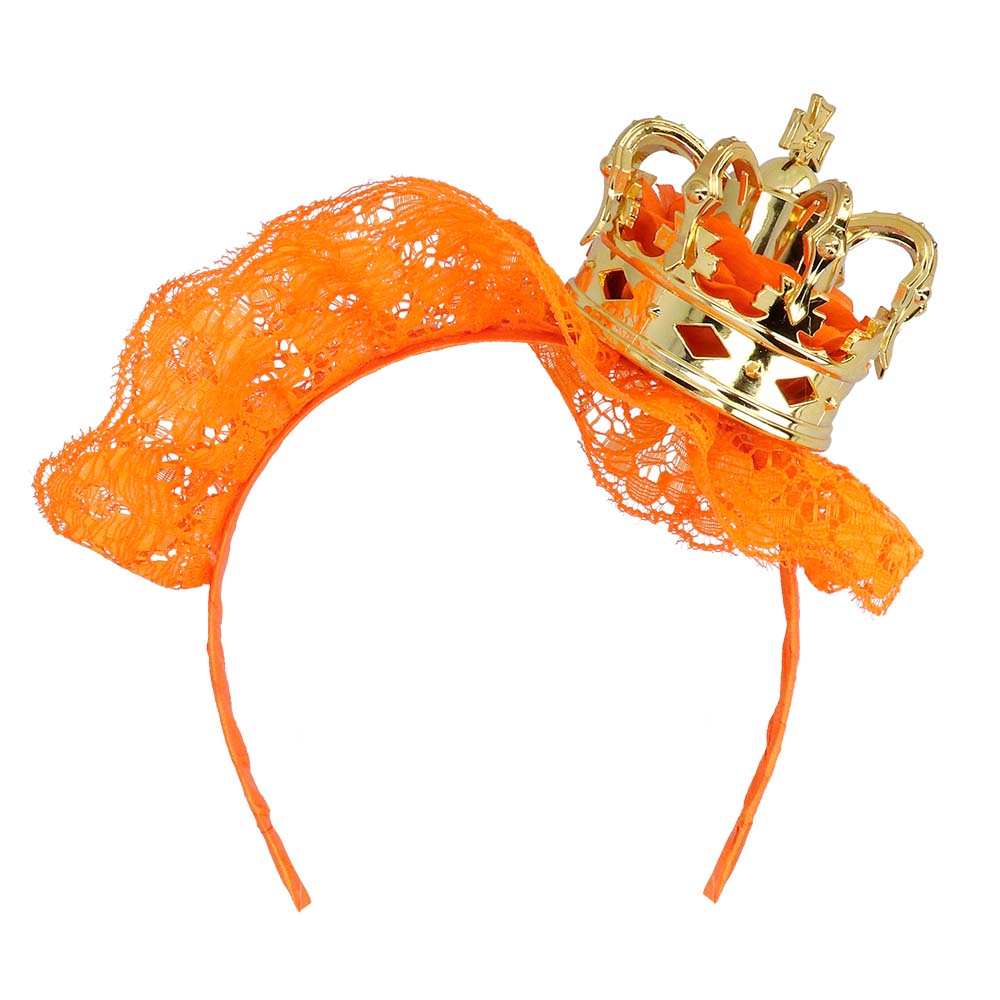 Queen Headband – Orange headband with crown