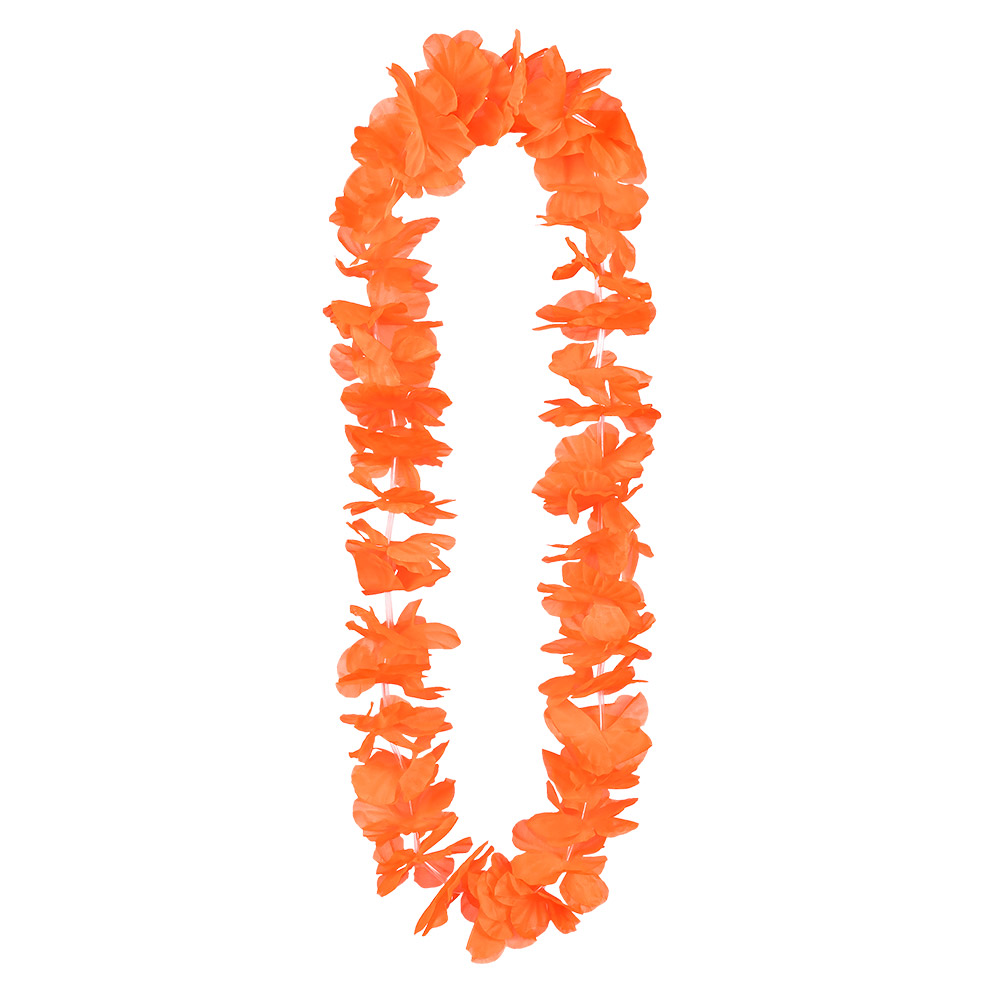 Hawaii lei - UV Blacklight Flower Garland - Neon orange