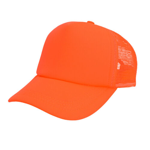 Baseball Cap UV Blacklight – Adjustable Cap with Plastic Closure – Neon Orange
