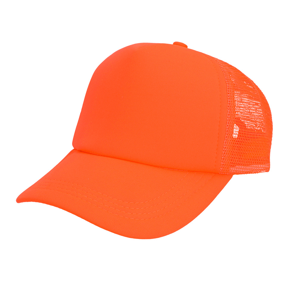 Baseball Cap UV Blacklight – Adjustable Cap with Plastic Closure – Neon Orange