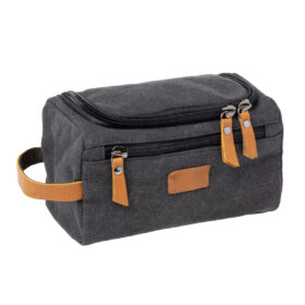 Yucka - Canvas men's toiletry bag with hook - Black
