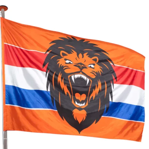 Giant Flag Roaring Lion – Orange Supporters Flag - 200 x 300 cm